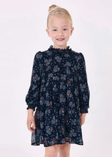Load image into Gallery viewer, Girl's Navy Print Chiffon Dress, Mayoral 4920
