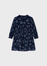 Load image into Gallery viewer, Girl's Navy Print Chiffon Dress, Mayoral 4920