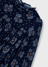 Load image into Gallery viewer, Girl's Navy Print Chiffon Dress, Mayoral 4920