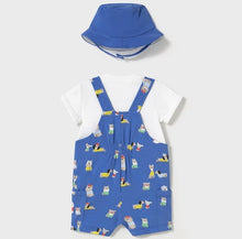 Load image into Gallery viewer, Baby 3 Piece Printed Romper Outfit with Hat, Mayoral 1624
