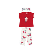 Load image into Gallery viewer, Girl's Top, Leggings & Headband Set, Mayoral 1750 in Red