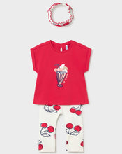 Load image into Gallery viewer, Girl's Top, Leggings & Headband Set, Mayoral 1750 in Red