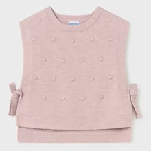 Load image into Gallery viewer, Blouse,  pink velvet trousers and knit vest for a toddler girl. Mayoral 2551 3 pce available to buy on Kidstuff.ie pink knit vest