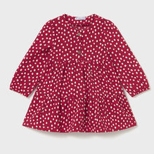 Load image into Gallery viewer, Red long sleeved dress with cream polka dots.  Mayoral 2915 girl's dress available on kidstuff.ie