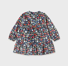 Load image into Gallery viewer, Toddler girl's printed velvet dress. Mayoral 2985 Dress. Velvet dress for a baby girl available on kidstuff.ie Back view