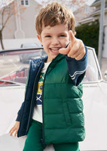 Load image into Gallery viewer, Reversible gilet in green and navy. Mayoral reversible bodywarmer available on kidstuff.ie