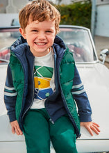 Load image into Gallery viewer, Reversible gilet in green and navy. Mayoral reversible bodywarmer available on kidstuff.ie
