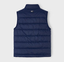 Load image into Gallery viewer, navy blue bodywarmer. Navy Gilet with zipper. Mayoral 3371 ultra light gilet on kidstff.ie