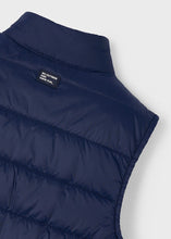 Load image into Gallery viewer, navy blue bodywarmer. Navy Gilet with zipper. Mayoral 3371 ultra light gilet on kidstff.ie