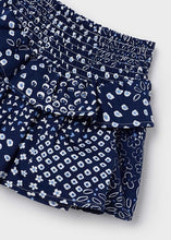 Load image into Gallery viewer, White gypsy top and printed culotte shorts for a girl. Mayoral 3260 girl's outfit available on kidstuff.ie Shorts