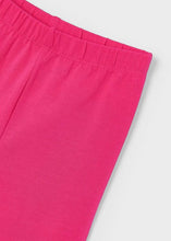 Load image into Gallery viewer, Girl's tee shirt with fun, tropical motif and two pairs of matching capri leggings. Girl's 3 piece outfit available to buy on kidstuff.ie. Mayoral outfit 3709 Pink leggings detail