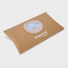 Load image into Gallery viewer, packaging for Baby blue outfit set with hat, bib, and onesie Mayoral 1728 baby gift outfit available to buy on kidstuff.ie