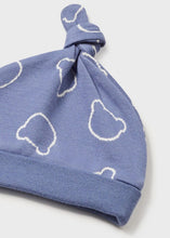 Load image into Gallery viewer, Baby boy's blue onesie and hat set. Mayoral 2673 boy's outfit. Blue romper and hat on kidstuff.ie Hat.