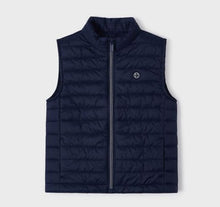 Load image into Gallery viewer, navy blue bodywarmer. Navy Gilet with zipper. Mayoral 3350 ultra light gilet on kidstff.ie