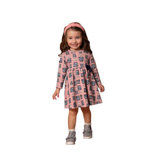 Load image into Gallery viewer, Pink, long sleeved printed dress for a girl. Milon 13510 pink dress on kidstuff.ie