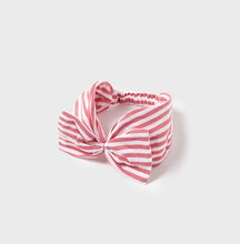 Load image into Gallery viewer, Pink Romper and headband for a baby girl. Mayoral 1612 Baby girl onesie set. Pink onesie and striped hairband for a baby girl to buy online on kidstuff.ie