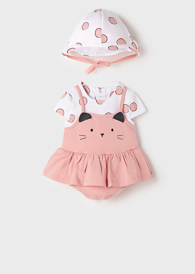 Baby girl dress store and hat set