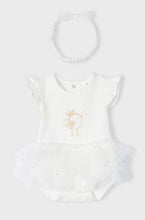 Load image into Gallery viewer, baby girl bodysuit with tutu and headband. Mayoral 1703 tutu bodysuit.