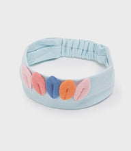 Load image into Gallery viewer, Baby girls leggings top and headband outfit in aqua with flamingo print, Mayoral 1715 baby girl set in aqua. aby girl's printed short leggings, hairband and matching top available to buy online from Kidstuff.ie