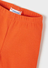 Load image into Gallery viewer, Baby girl's set with embroidered top and orange leggings. mayoral 1724 girl's outfit in tangerine. Toddler girl's colourful 2 piece outfit. tangerine leggings