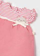 Load image into Gallery viewer, Azalea pink baby dress with matching panties and stretchy headband. Centre back popper fastening. Made from sustainable 100% cotton jersey and part of Mayoral's Ecofriends range