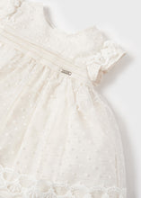 Load image into Gallery viewer, Ivory Baby party dress. Christening dress in ivory. Mayoral 1867 Baby Dress and panties. Lace baby dress and knickers