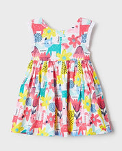 Load image into Gallery viewer, Colourful animal print baby dress . Mayoral 1932 Patterned dress in aqua.