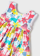 Load image into Gallery viewer, Colourful animal print baby dress . Mayoral 1932 Patterned dress in aqua.