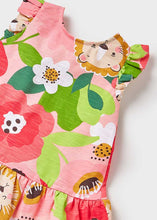 Load image into Gallery viewer, Baby Girl Pink print dress and headband , Mayoral 1936 baby dress set in tulip rose, Cute baby dress and hairband on kidstuff.ie