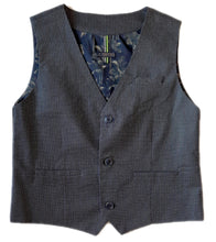 Load image into Gallery viewer, Boy's cotton waistcoat in navy. Mayoral Boy's patterned waistcoat. First communion waistcoat.