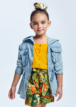 Load image into Gallery viewer, Girl's denim jacket with hood. mayoral 3425 denim jacket for a girl. Light blue denim girls jacket .