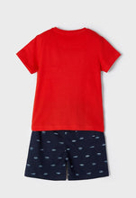 Load image into Gallery viewer, Boy's "Sailboat" Top and Shorts Set in Red, Mayoral 3654