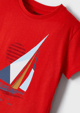 Load image into Gallery viewer, Boy's "Sailboat" Top and Shorts Set in Red, Mayoral 3654