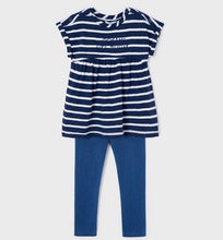 Load image into Gallery viewer, Girl's Denim Leggings and Top set in Navy, Mayoral 3763