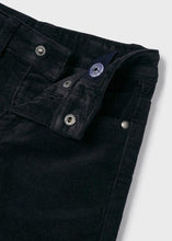 Load image into Gallery viewer, Boys cord trousers in dark grey. mayoral 537 in charcoa; available on kidstuff.ie Detail