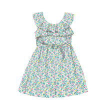 Load image into Gallery viewer, Girl's floral print summer dress. mayoral 6978 girl's Dress. Aquamarine flower print girl's dress on kidstuff.ie