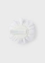 Load image into Gallery viewer, Ivory baby hairband and hair clip set. mayoral 9500 set in ivory. Clip back view.