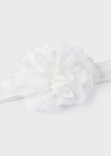 Load image into Gallery viewer, Ivory baby hairband and hair clip set. mayoral 9500 set in ivory.