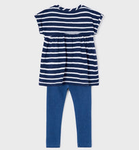 Load image into Gallery viewer, Girl's Denim Leggings and Top set in Navy, Mayoral 3763