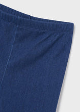 Load image into Gallery viewer, Girls top and jeggings set. Trendy printed pink top for a girl combined with blue jeggings. Ecofriends sustainable cotton leggings set by Mayoral, 4767 available on kidstuff.ie jeggings detail