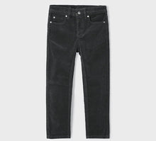 Load image into Gallery viewer, Boys cord trousers in dark grey. mayoral 537 in charcoal available on kidstuff.ie