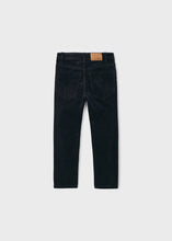 Load image into Gallery viewer, Boys cord trousers in dark grey. mayoral 537 in charcoa; available on kidstuff.ie Back View