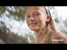 Load and play video in Gallery viewer, Girl's "Ecofriends" Printed Playsuit Dress, Mayoral 6983