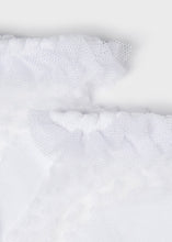 Load image into Gallery viewer, White baby Christening sock. Baby girl's frilly lace sock. Mayoral 8479 sock. Lacy white baby sock.