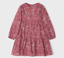 Load image into Gallery viewer, Girl's long sleeved, pink printed dress with smocking detail. mayoral 4970 Dress available on kidstuff.ie