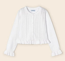 Load image into Gallery viewer, Girl's White Dressy Cardigan, Mayoral 3345