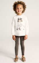 Load image into Gallery viewer, Girl's Cream top and velvet leggings outfit. mayoral 4765 st in Mocha. Long sleeved cream top and brown velvet leggings for a girl available on kidstuff.ie