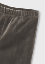 Load image into Gallery viewer, Girl's Cream top and velvet leggings outfit. mayoral 4765 st in Mocha. Long sleeved cream top and brown velvet leggings for a girl available on kidstuff.ie leggings close up