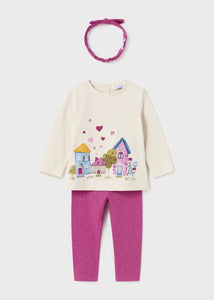 Baby Girl's Outfit with Hairband, Mayoral 2772 in Magenta