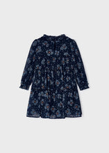 Load image into Gallery viewer, Girl&#39;s Navy Print Chiffon Dress, Mayoral 4920
